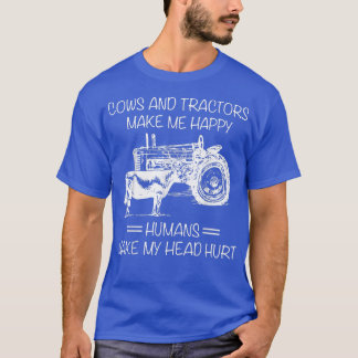 Kühe und Traktoren machen mich glücklich, Menschen T-Shirt