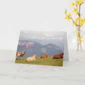 Kühe verlassend Karte (Gelbe Blume)