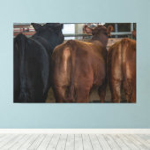Kühe von hinten leinwanddruck (Insitu (Holzboden))