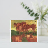 Kühe von Vincent van Gogh Postkarte (Stehend Vorderseite)