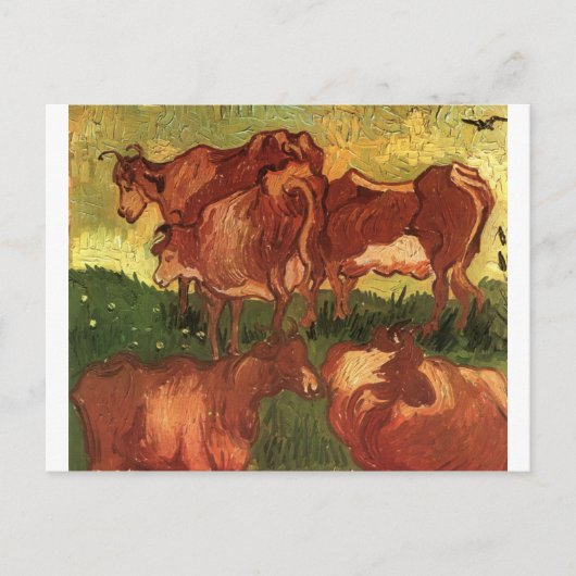 Kühe von Vincent van Gogh Postkarte (Vorderseite)