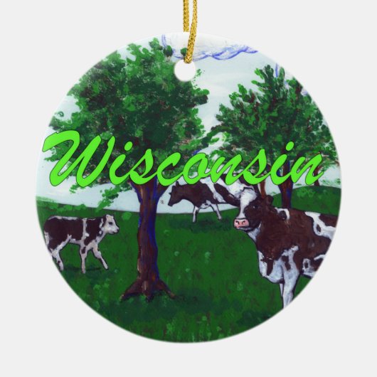 Kühe von Wisconsin Keramikornament (Vorne)