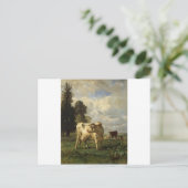 Kühe vor Ort durch Constant Troyon Postkarte (Stehend Vorderseite)