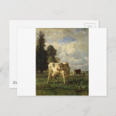 Kühe vor Ort durch Constant Troyon Postkarte (Vorne/Hinten)