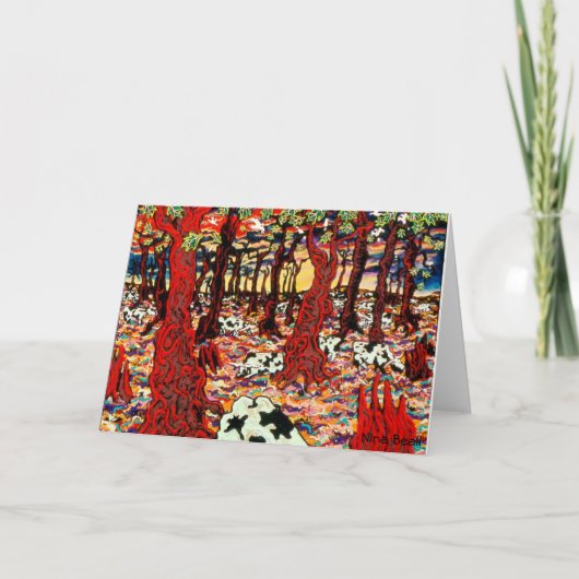 "Kühe zu Weihnachten im Wald", nina Beall (Vorderseite)