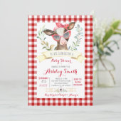 Kuhfarm Babydusche Einladung Mädchen (Stehend Vorderseite)