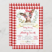 Kuhfarm Babydusche Einladung Mädchen (Vorne/Hinten)