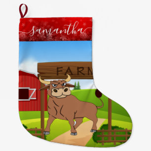 Kuhfarm-Bulle-Weihnachtsstrumpf Großer Weihnachtsstrumpf