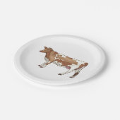 Kuhfarm County Wedding Party Geburtstag Braun Brau Pappteller (Schrägansicht)