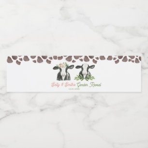 Kuhfarm Gender Reveal Wasser Flasche Etikett