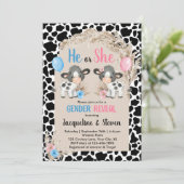 Kuhfarm Geschlecht offenbaren Baby Einladung Cowbo (Stehend Vorderseite)