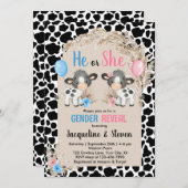 Kuhfarm Geschlecht offenbaren Baby Einladung Cowbo (Vorne/Hinten)