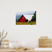 Kuhfarm Landschaftsdruck Poster (Küche)