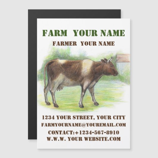 Kuhfarm Magnetkarte (Vorne/Hinten)