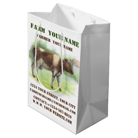 Kuhfarm Mittlere Geschenktüte (Rückseite Schrägansicht)