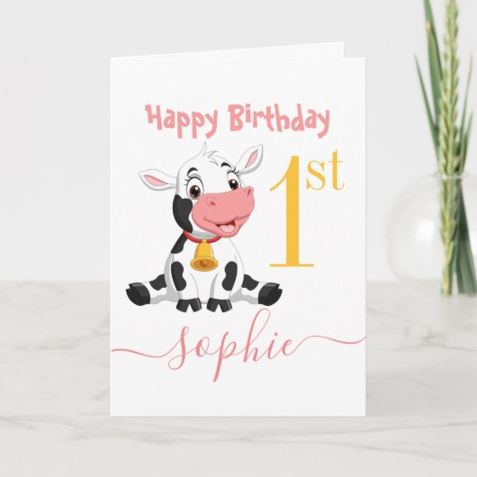 Kuhfarm Tiere Geburtstag niedlich Dankeschön Karte (Vorderseite)