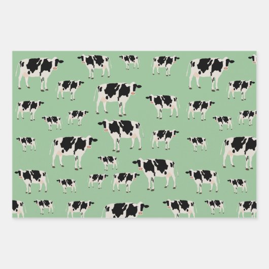 Kuhfarm Tiermuster Geschenkpapier Set (Vorderseite)