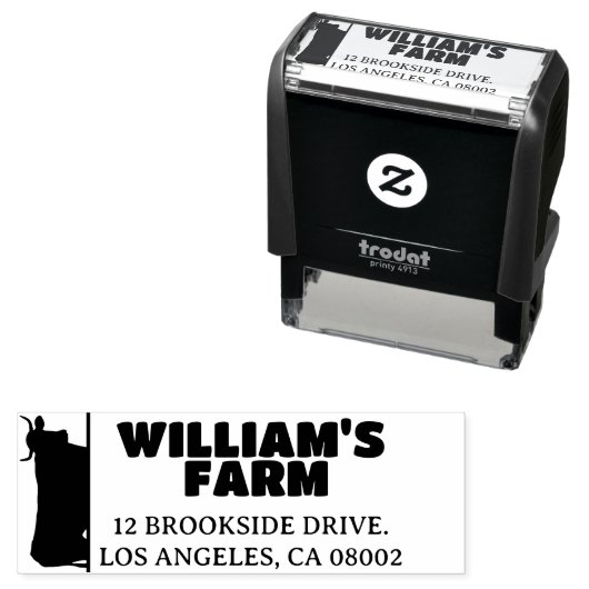 Kuhfarm Unternehmen Einzigartige Niedliche Rücksen Permastempel (Beispiel)