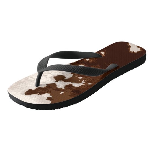 Kuhfell Badesandalen (Schrägansicht)