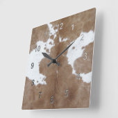 Kuhfell Quadratische Wanduhr (Winkel)