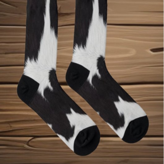 Kuhfell Schwarz Weiße Socken