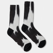 Kuhfell Schwarz Weiße Socken (Rechts)