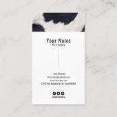 Kuhfell Visitenkarte (Rückseite)