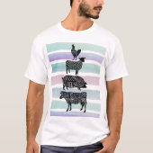 Kuhfleisch Fleisch von Hühnerfleisch von Kühen, Sc T-Shirt (Vorderseite)