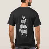 Kuhfleisch Fleisch von Hühnerfleisch von Kühen, Sc T-Shirt (Rückseite)