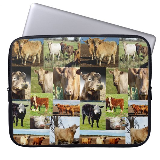Kuhfoto-Collage, Laptopschutzhülle (Vorderseite)