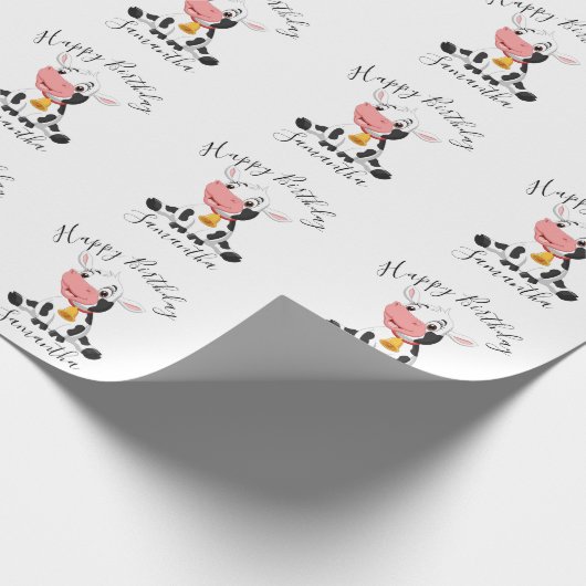 KuhGeburtstagsfarm Geschenkpapier (Ecke)