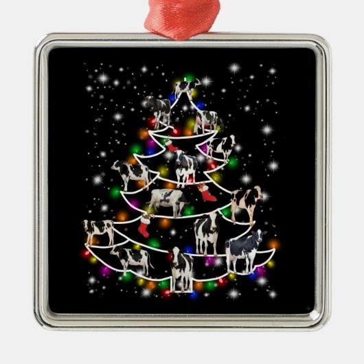 Kuhgeschenk | Christmas Xmas Hat Cow Lover Geschen Ornament Aus Metall (Vorne)