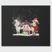 Kuhgeschenk | Funny Christmas Cow Family Snow Geschenkpapier (Flach)