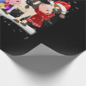 Kuhgeschenk | Funny Christmas Cow Family Snow Geschenkpapier (Ecke)