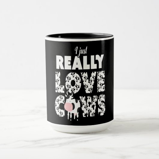 Kuhgeschenk| I Just Echte Liebe Kühe Lover Geschen Tasse (Zentrum)
