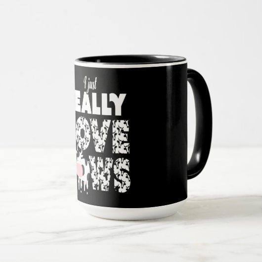 Kuhgeschenk| I Just Echte Liebe Kühe Lover Geschen Tasse (VorderseiteRechts)