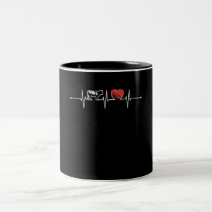 Kuhgeschenk  Liebe Kuh Bauer Herzschlag Geschenk Zweifarbige Tasse