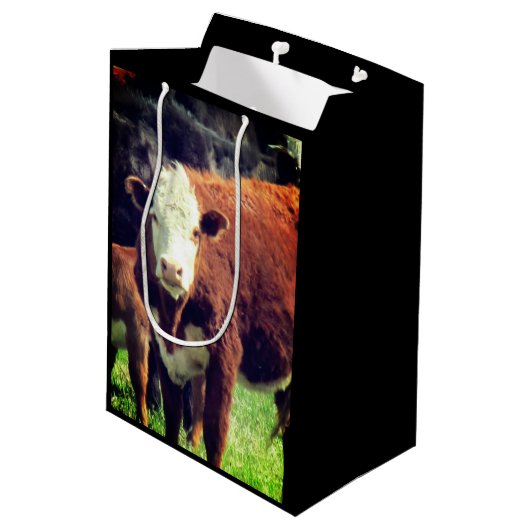 Kuhgeschenktasche Mittlere Geschenktüte (Rückseite Schrägansicht)