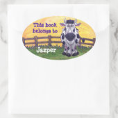 Kuhgeschirr Ovaler Aufkleber (Tasche)