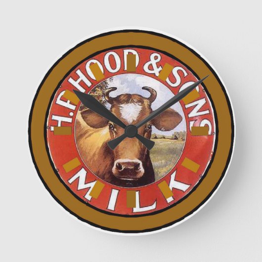Kuhgesicht, Milchuhr Vintag Runde Wanduhr (Vorderseite)