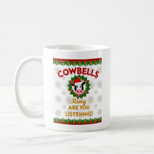 Kuhglocken klingeln Hörst du Weihnachten Lustig C Kaffeetasse
