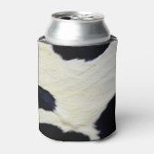 Kuhhaut Fur Textur Schwarz und Weiß anpassen Dosenkühler (Kanne Vorderseite)