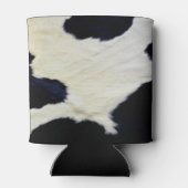 Kuhhaut Fur Textur Schwarz und Weiß anpassen Dosenkühler (Rückseite)