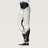 Kuhhaut Pelze Textur Schwarz und Weiß anpassen Leggings (Links)