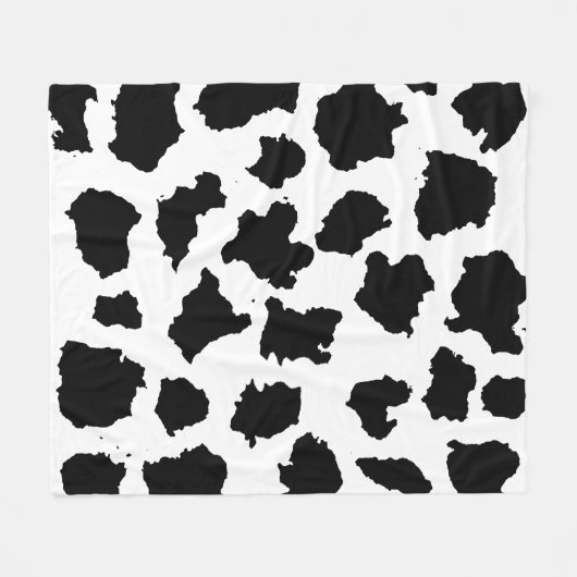 Kuhhaut Schwarz-Weiß-Muster Fleecedecke (Vorderseite (Horizontal))