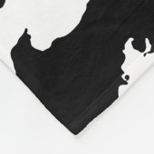 Kuhhaut Schwarz-Weiß-Muster Fleecedecke (Ecke)