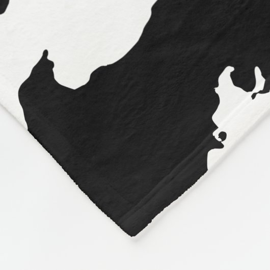 Kuhhaut Schwarz-Weiß-Muster Fleecedecke (Ecke)
