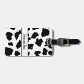 Kuhhaut Schwarz-Weiß-Muster Gepäckanhänger (Vorderseite horizontal)