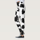 Kuhhaut Schwarz-Weiß-Muster Leggings (Links)