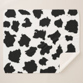 Kuhhaut Schwarz-Weiß-Muster Sherpadecke (Vorderseite (Horizontal))